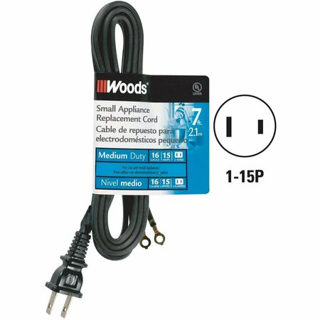 WOODS 7 Ft. 16/2 15A Replacement Appliance Cord 0288